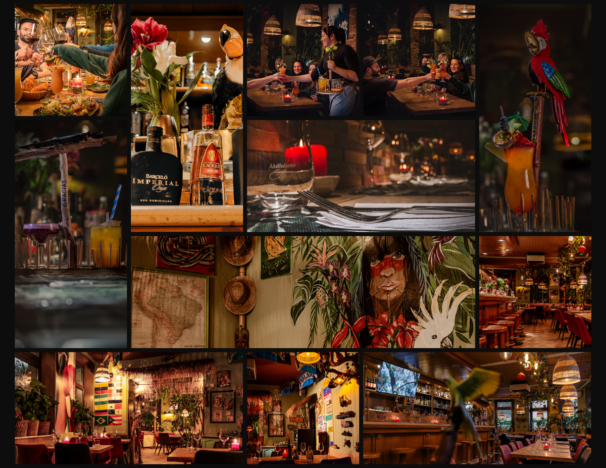 Interior-Fotografie: Atmosphärische Innenaufnahmen des Amazonas Restaurants Nürnberg.
