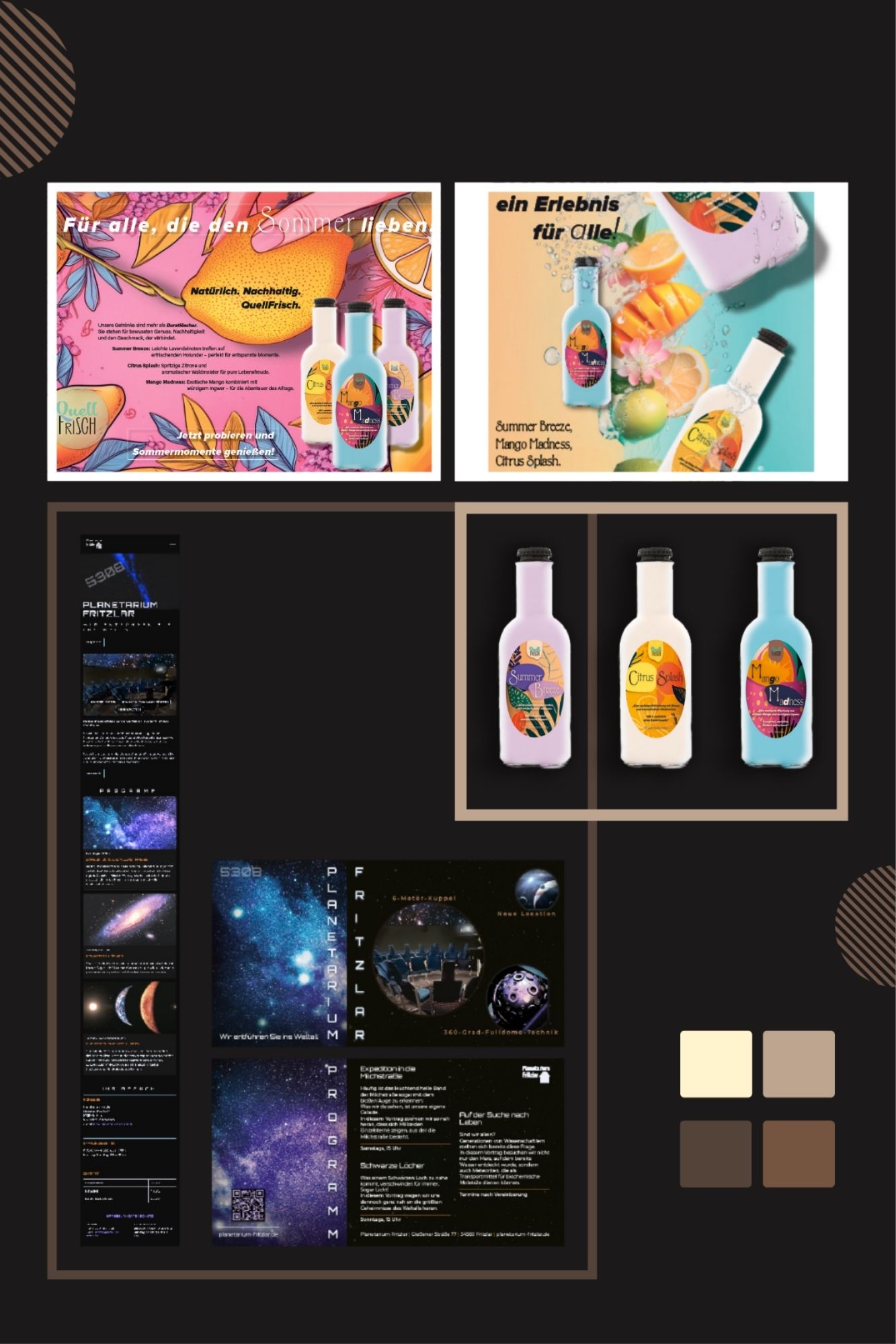 Gestaltungsarbeiten – Etiketten, Plakate und Webdesign der Aslan Filmwerkstatt